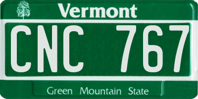 VT license plate CNC767