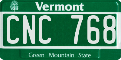 VT license plate CNC768