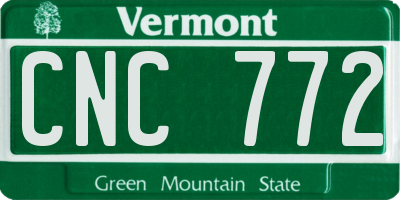 VT license plate CNC772