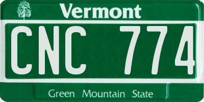 VT license plate CNC774