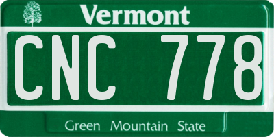 VT license plate CNC778