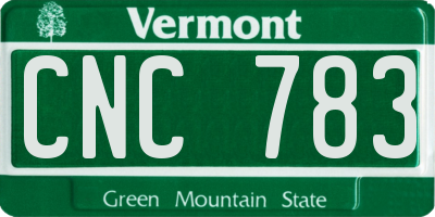 VT license plate CNC783