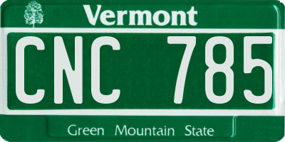 VT license plate CNC785