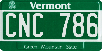 VT license plate CNC786