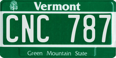 VT license plate CNC787