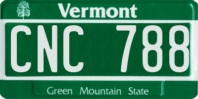 VT license plate CNC788