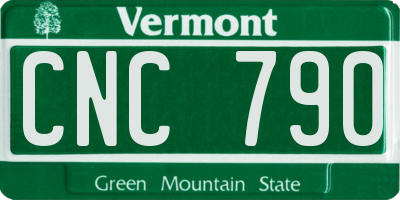 VT license plate CNC790