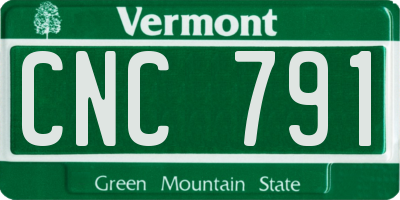 VT license plate CNC791