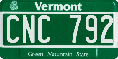 VT license plate CNC792