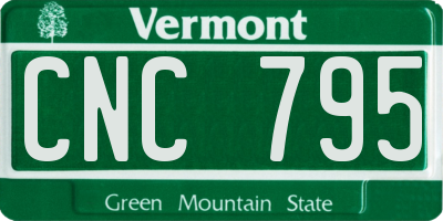VT license plate CNC795