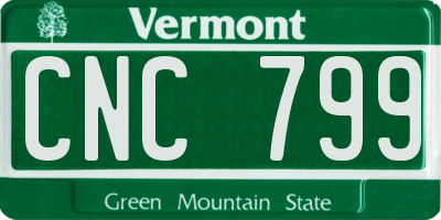 VT license plate CNC799
