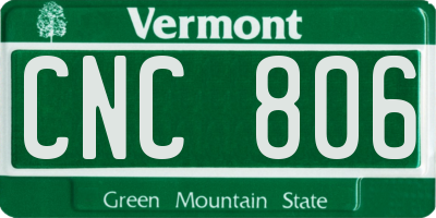 VT license plate CNC806