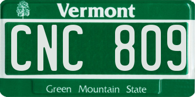 VT license plate CNC809