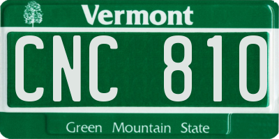 VT license plate CNC810