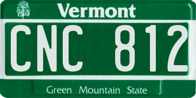 VT license plate CNC812
