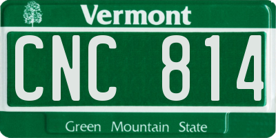 VT license plate CNC814