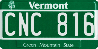 VT license plate CNC816