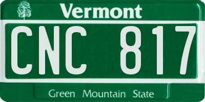 VT license plate CNC817