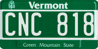 VT license plate CNC818