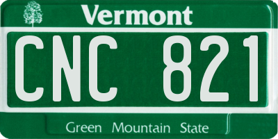 VT license plate CNC821