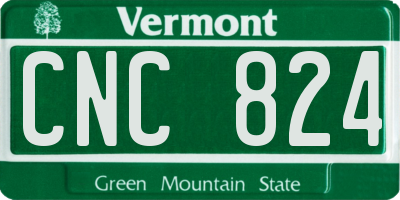 VT license plate CNC824
