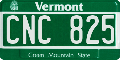 VT license plate CNC825
