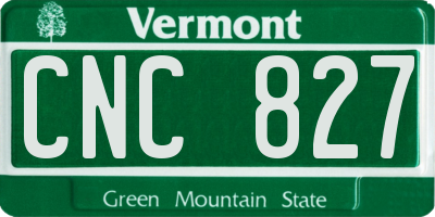 VT license plate CNC827
