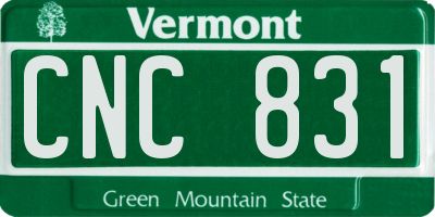 VT license plate CNC831