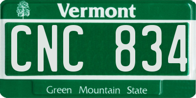 VT license plate CNC834
