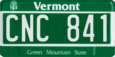VT license plate CNC841