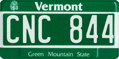 VT license plate CNC844