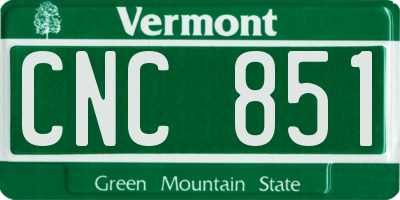 VT license plate CNC851