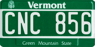 VT license plate CNC856