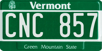 VT license plate CNC857
