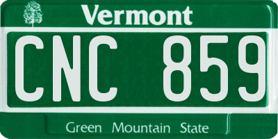 VT license plate CNC859