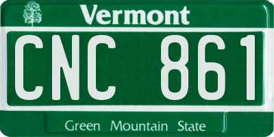 VT license plate CNC861