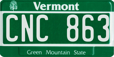 VT license plate CNC863