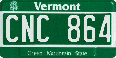 VT license plate CNC864