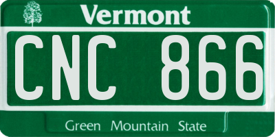 VT license plate CNC866