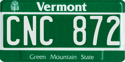 VT license plate CNC872