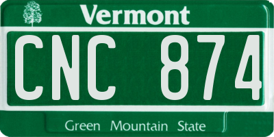 VT license plate CNC874