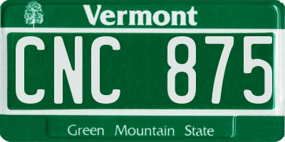 VT license plate CNC875