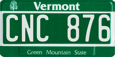 VT license plate CNC876
