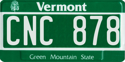 VT license plate CNC878