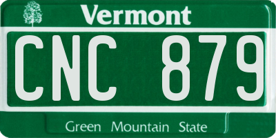VT license plate CNC879
