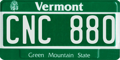 VT license plate CNC880