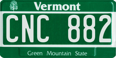 VT license plate CNC882