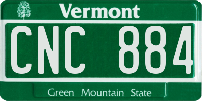 VT license plate CNC884