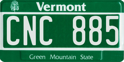 VT license plate CNC885