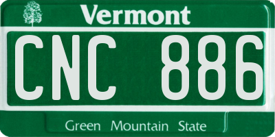 VT license plate CNC886